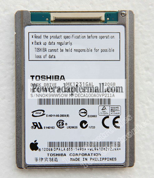 1.8"TOSHIBA 120GB MK1231GAL HARD DRIVE FOR IPOD CLASSIC 6th gen